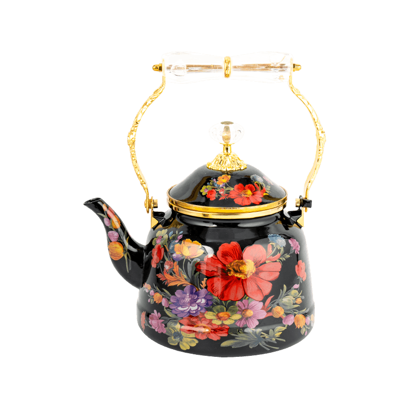 TK618 Turkish Floral Enamel Teapot Set