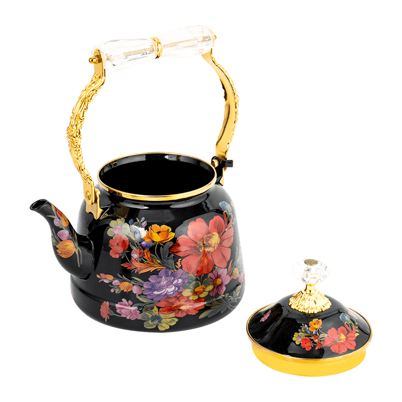 TK618 Turkish Floral Enamel Teapot Set