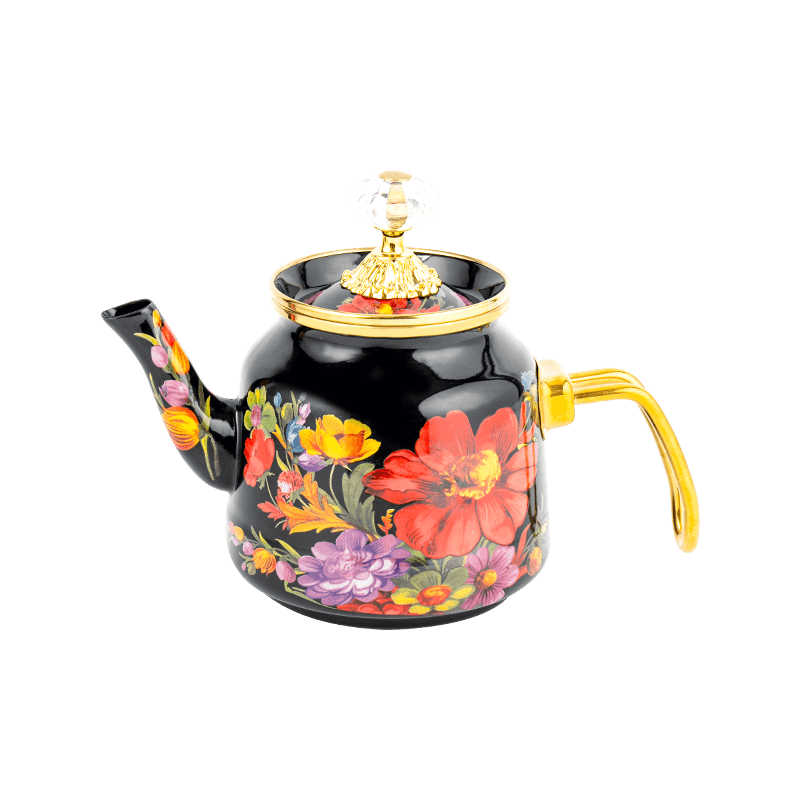 TK618 Turkish Floral Enamel Teapot Set