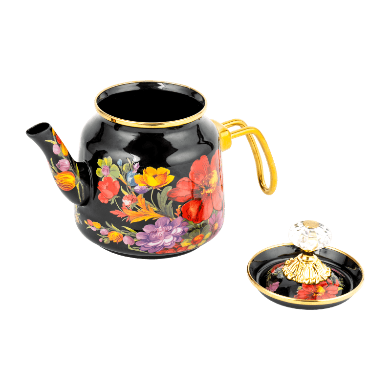 TK618 Turkish Floral Enamel Teapot Set