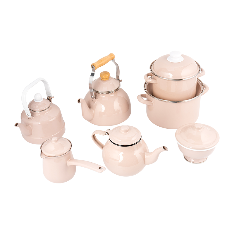 Simple Pastel Enamel  Teapot Set