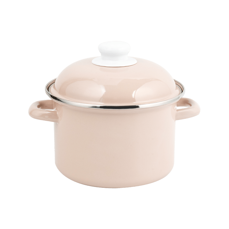 753D Enamel Flared Rim Spill-Resistant Straight Pot