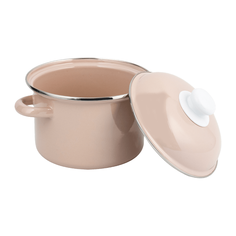 753D Enamel Flared Rim Spill-Resistant Straight Pot