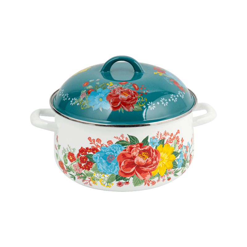 753D Enamel Flared Rim Spill-Resistant Straight Pot