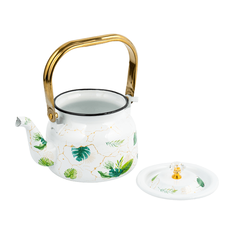 TK112 Easy-Clean Enamel Straight Tea Kettle