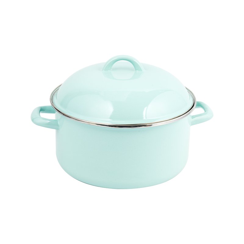 801D Enamel Double-Handle Straight Stockpot