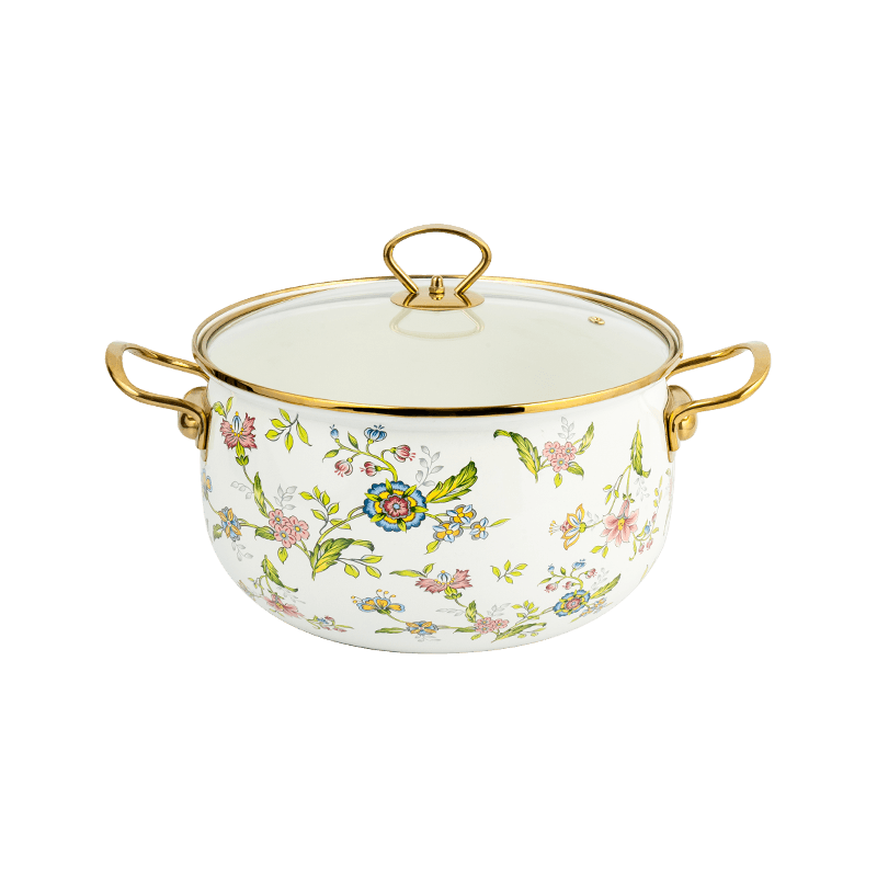 806D-5 Stainless Steel Round Rim Stockpot Simmer Enamel Pot