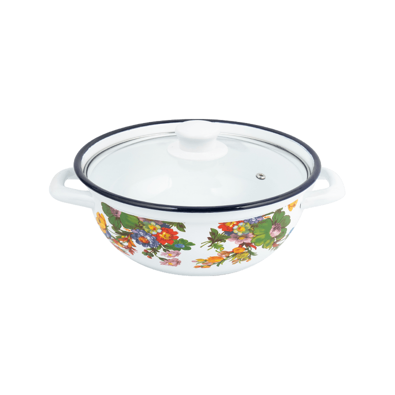 406D Enamel Stainless Steel Round Rim Seafood Stockpot