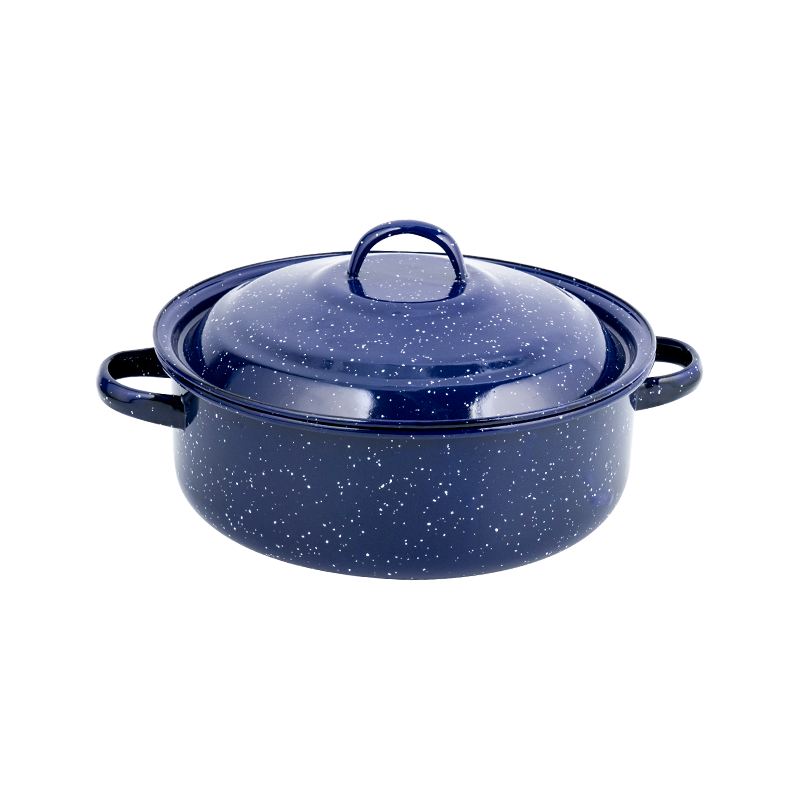 768D Enamel Flared Rim Straight Low Stockpot