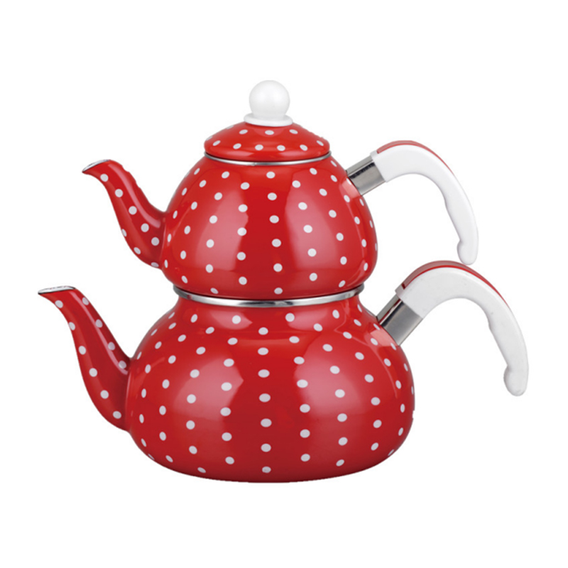 TK605 Turkish Enamel Teapot Set With Handle